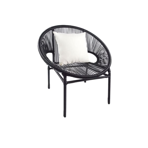 This is a product image of Shelton 1 Seater Chair White Pillow. It can be used as an Outdoor Furniture.