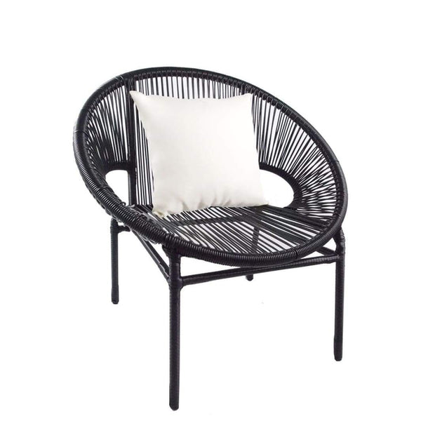 This is a product image of Shelton Sofa Set 4 White Pillows. It can be used as an Outdoor Furniture.