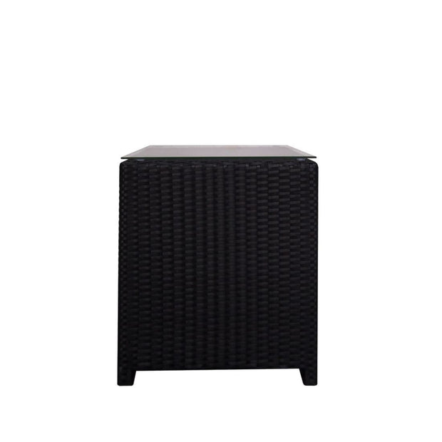 This is a product image of Splendor 1 Seater Armchair + 1 Ottoman White Cushion. It can be used as an Outdoor Furniture.