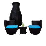 This is a product image of Stackable Patio Set Blue Cushions. It can be used as an Outdoor Furniture.