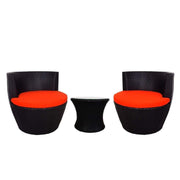This is a product image of Stackable Patio Set Orange Cushions. It can be used as an Outdoor Furniture.