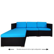 This is a product image of Summer Modular Sofa Set I Blue Cushions. It can be used as an Outdoor Furniture.