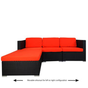 This is a product image of Summer Modular Sofa Set I Orange Cushions. It can be used as an Outdoor Furniture.