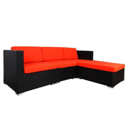 This is a product image of Summer Modular Sofa Set I Orange Cushions. It can be used as an Outdoor Furniture.