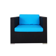 This is a product image of Summer Modular Sofa Set II Blue Cushions. It can be used as an Outdoor Furniture.