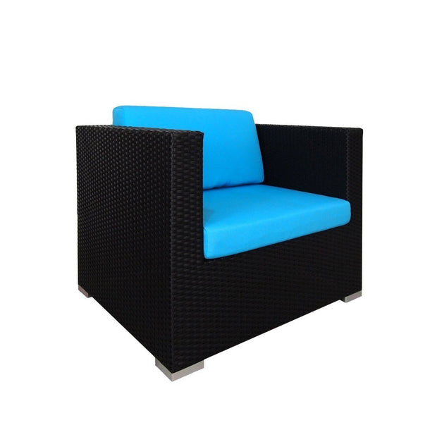 This is a product image of Summer Modular Sofa Set II Blue Cushions. It can be used as an Outdoor Furniture.