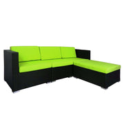 This is a product image of Summer Modular Sofa Set II Green Cushions. It can be used as an Outdoor Furniture.