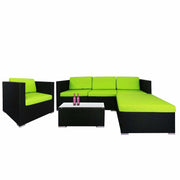 This is a product image of Summer Modular Sofa Set II Green Cushions. It can be used as an Outdoor Furniture.