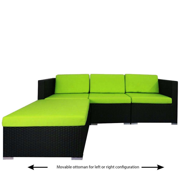 This is a product image of Summer Modular Sofa Set II Green Cushions. It can be used as an Outdoor Furniture.