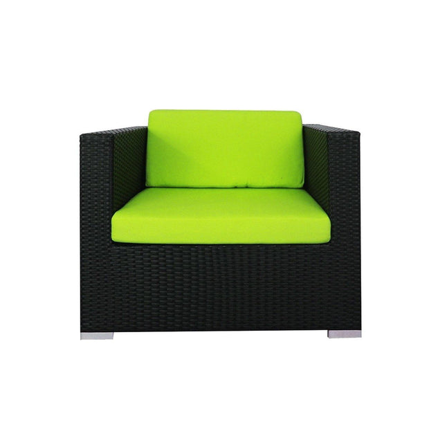 This is a product image of Summer Modular Sofa Set II Green Cushions. It can be used as an Outdoor Furniture.