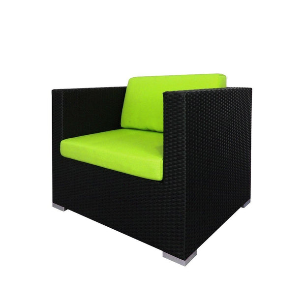 This is a product image of Summer Modular Sofa Set II Green Cushions. It can be used as an Outdoor Furniture.