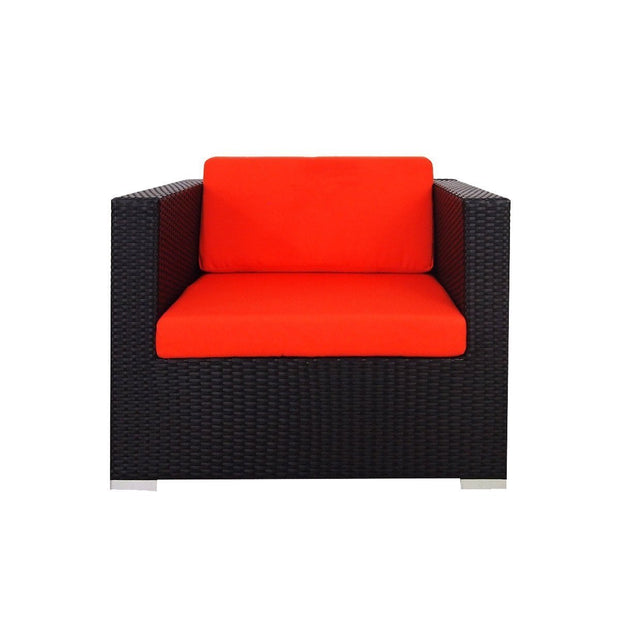 This is a product image of Summer Modular Sofa Set II Orange Cushions. It can be used as an Outdoor Furniture.