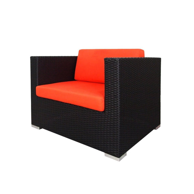 This is a product image of Summer Modular Sofa Set II Orange Cushions. It can be used as an Outdoor Furniture.