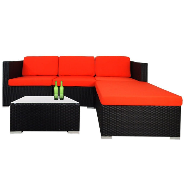 This is a product image of Summer Modular Sofa Set II Orange Cushions. It can be used as an Outdoor Furniture.