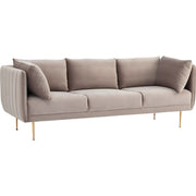 This is a product image of Supra 3 Seater Sofa In Burly Wood Veloutine Fabric. It can be used as an.