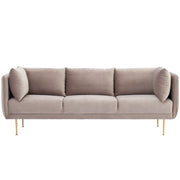 This is a product image of Supra 3 Seater Sofa In Burly Wood Veloutine Fabric. It can be used as an.