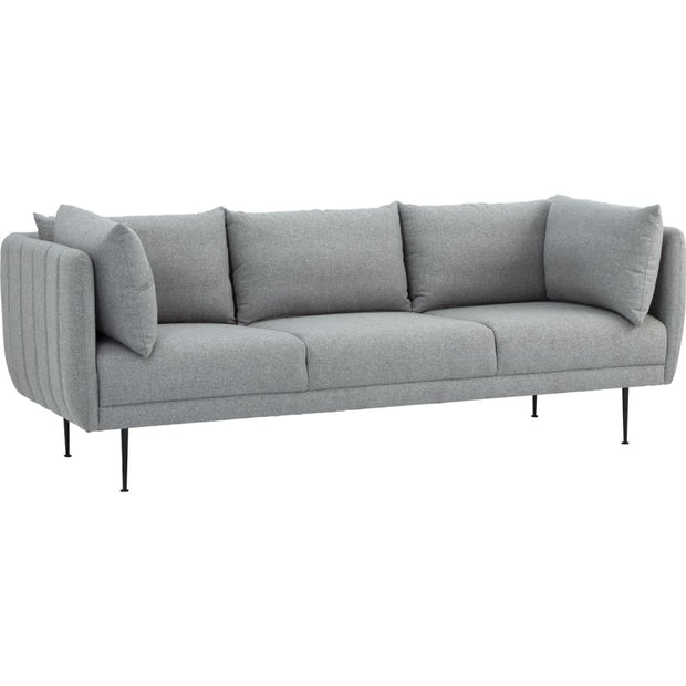 This is a product image of Supra 3 Seater Sofa in Pale Silver Tricot Fabric. It can be used as an.