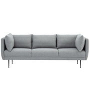 This is a product image of Supra 3 Seater Sofa in Pale Silver Tricot Fabric. It can be used as an.