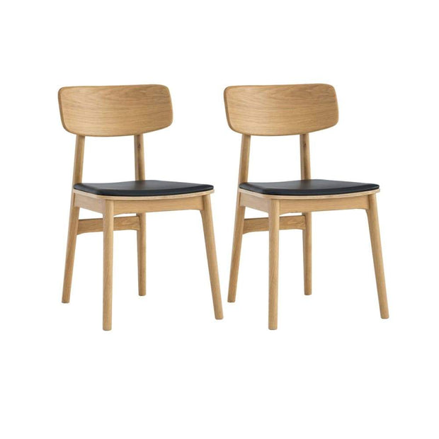 This is a product image of Tacy Dining Chair in Oak Espresso Colour Seat Set of 2. It can be used as an.