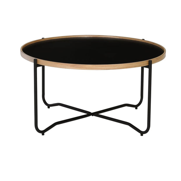 This is a product image of Tanix Big Coffee Table in Black Colour Top. It can be used as an.