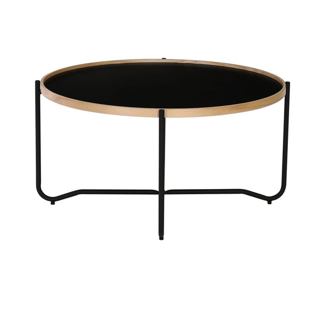 This is a product image of Tanix Big Coffee Table in Black Colour Top. It can be used as an.