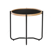 This is a product image of Tanix Small Coffee Table in Black Colour Top. It can be used as an.