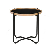 This is a product image of Tanix Small Coffee Table in Black Colour Top. It can be used as an.