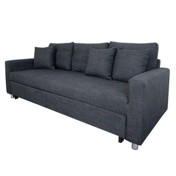 This is a product image of Vernon Sofa Bed Grey (3 Seater). It can be used as an.