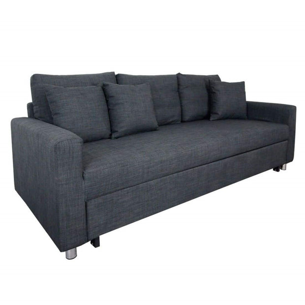 This is a product image of Vernon Sofa Bed Grey (3 Seater). It can be used as an.