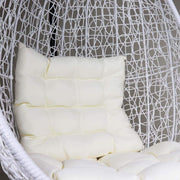 This is a product image of White Cocoon Swing Chair White Cushion. It can be used as an Outdoor Furniture.