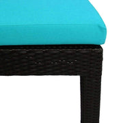This is a product image of Wikiki Sunbed Blue Cushion + Coffee Table. It can be used as an Outdoor Furniture.