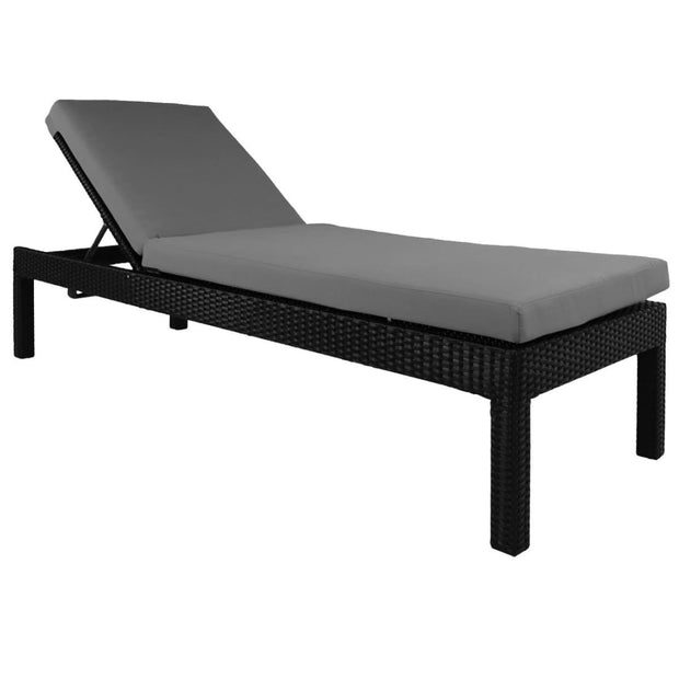 This is a product image of Wikiki Sunbed Grey Cushion + Coffee Table. It can be used as an Outdoor Furniture.