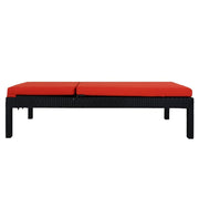 This is a product image of Wikiki Sunbed Orange Cushion + Coffee Table. It can be used as an Outdoor Furniture.