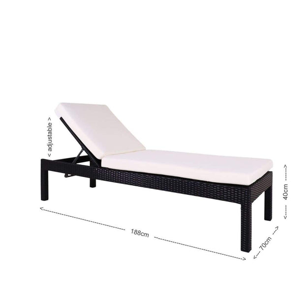 This is a product image of Wikiki Sunbed White Cushion. It can be used as an Outdoor Furniture.