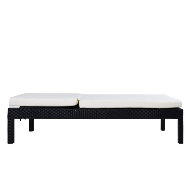 This is a product image of Wikiki Sunbed White Cushion + Coffee Table. It can be used as an Outdoor Furniture.